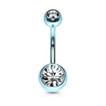 Piercing do pupíku - banánek (čirá/tmavě zelená)