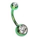 Piercing do pupíku - banánek (čirý/světle modrý)