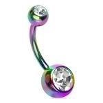 Piercing do pupíku - banánek (čirý/světle modrý)