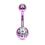 Piercing do pupíku - banánek (čirý/světle modrý)