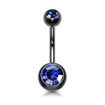 Piercing do pupíku banánek (černý/červené, 1,6 x 10 mm)