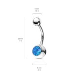 Piercing do pupíku - banánek (bílá, 1,6 x 10 mm)