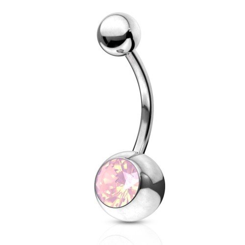 Piercing do pupíku - banánek (růžová, 1,6 x 10 mm)