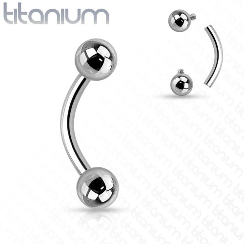 Piercing do obočí TITAN (1,2 x 10 mm)