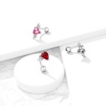 Piercing do pupíku - okřídlené srdce (růžová)