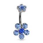 Piercing do pupíku - kytičky (růžová)