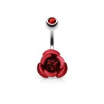 Piercing do pupíku - růžička (černá)