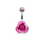 Piercing do pupíku - růžička (černá)