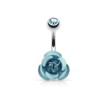 Piercing do pupíku - růžička (černá)