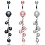 Piercing do pupíku perličky (černá)