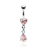 Visací piercing do pupíku (čirá)