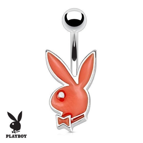 Piercing do pupíku zajíček Playboy (červená)