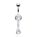 Piercing do pupíku kapka (růžová)