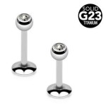 Labreta kulička s kamínkem TITAN (1,2 x 10 x 3 mm)