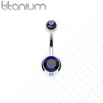 Piercing do pupíku - banánek TITAN (fialová)