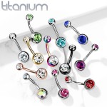 Piercing do pupíku - banánek TITAN (fialová)
