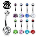 Piercing do pupíku - banánek TITAN (čirá)
