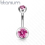 Piercing do pupíku - banánek TITAN (čirá)
