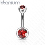 Piercing do pupíku - banánek TITAN (čirá)