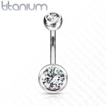 Piercing do pupíku - banánek TITAN (čirá)