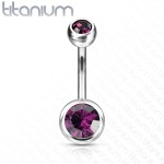 Piercing do pupíku - banánek TITAN (čirá)