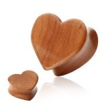 Cherry Wood plug - srdce (22 mm)