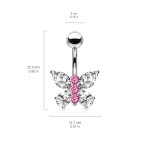 Piercing do pupíku - motýlek (barevné)