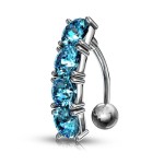 Piercing do pupíku s kamínky (fialová)