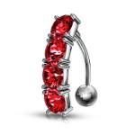 Piercing do pupíku s kamínky (čirá)