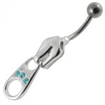 Stříbrný piercing do pupíku - zip (fialová) [4]