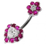 Stříbrný piercing do pupíku (tyrkysová)