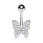 Piercing do pupíku - motýlek (tyrkysová)