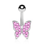 Piercing do pupíku - motýlek (tyrkysová)