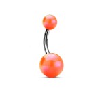 Piercing do pupíku - banánek metalické barvy (růžová)