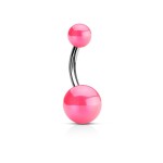 Piercing do pupíku - banánek metalické barvy (červená)