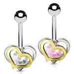 Piercing do pupíku - srdíčko (čirá)