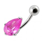 Stříbrný piercing do pupíku - kapka (tyrkysová)