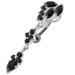 Stříbrný piercing do pupíku (čirá)