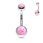 Piercing do pupíku - banánek opál (modrá)