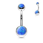Piercing do pupíku - banánek opál (fialová)