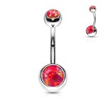 Piercing do pupíku - banánek opál (zelená)