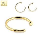 Zlatý piercing do nosu kruh, Au 585/1000 (0,20 g, 0,8 x 10 mm)