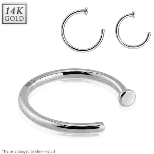 Zlatý piercing do nosu kruh, Au 585/1000 (0,20 g, 1,0 x 8 mm)