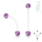 Pružný těhotenský piercing do pupíku (modrá, 1,6 x 25 mm)