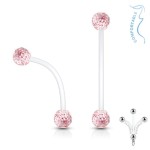 Pružný těhotenský piercing do pupíku (čirá, 1,6 x 25 mm)