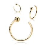 Zlatý piercing do nosu kruh, 0,8 x 8 mm, Au 585/1000