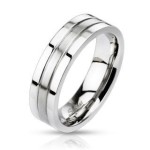 Ocelový prsten s matným pruhem (65) [2]