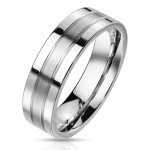 Ocelový prsten s matným pruhem (65) [3]