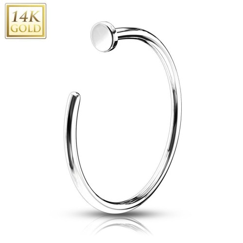 Zlatý piercing do nosu kruh, Au 585/1000 (0,20 g, 0,8 x 10 mm)