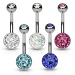 Piercing do pupíku zdobený Crystals from Swarovski® (modrá)